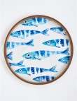 BANDEJAS DE MADERA ESMALTADA PECES