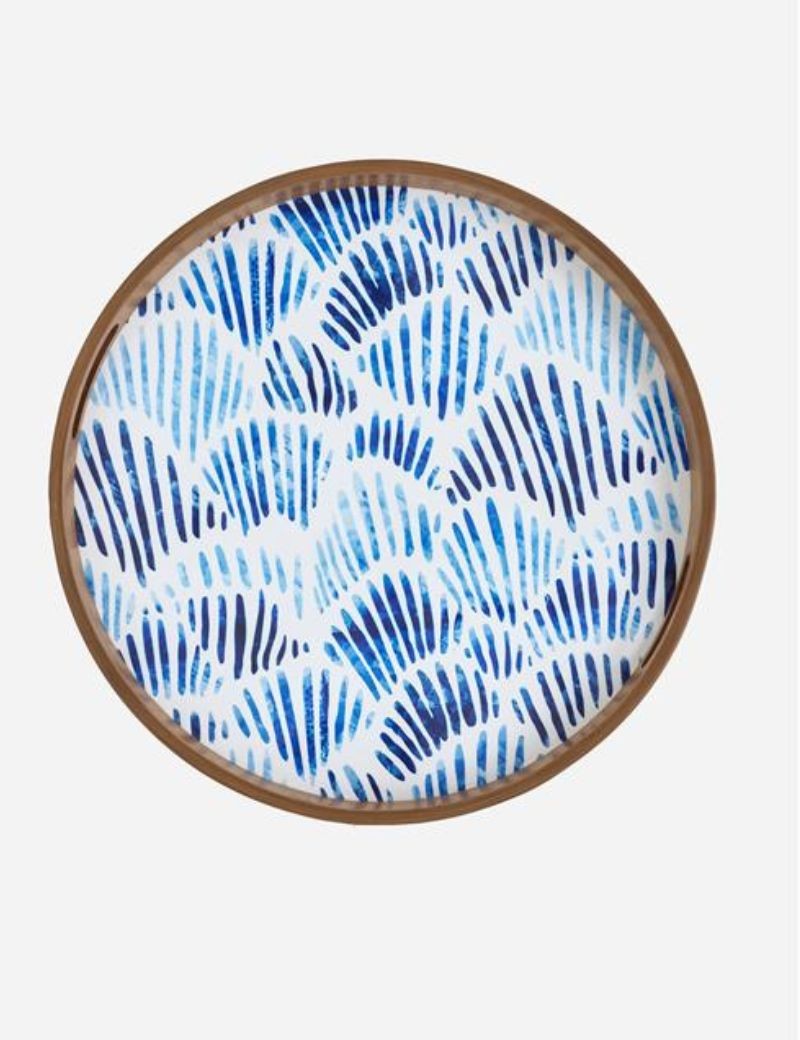 Bandeja de madera esmaltada conchas blau | Sottovento