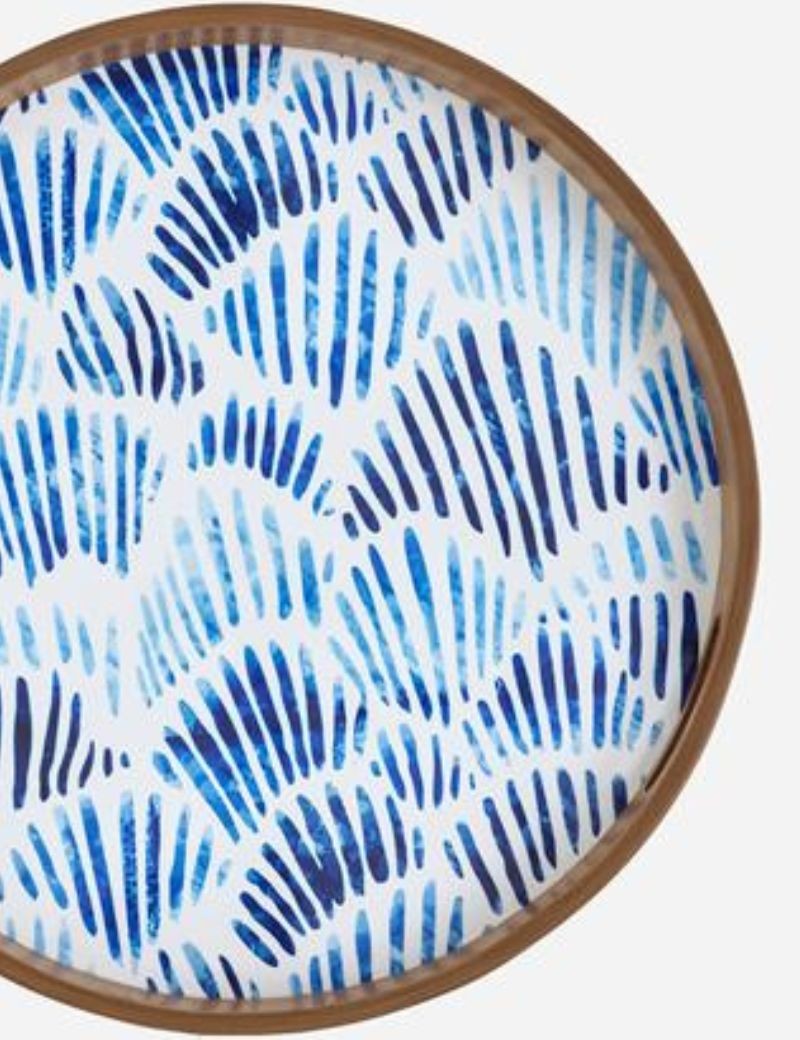 Bandeja de madera esmaltada conchas blau | Sottovento